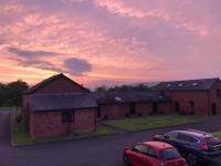 Sunset over the barns