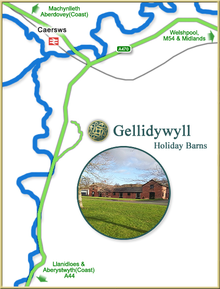 Gellidywyll Holiday Barns Map